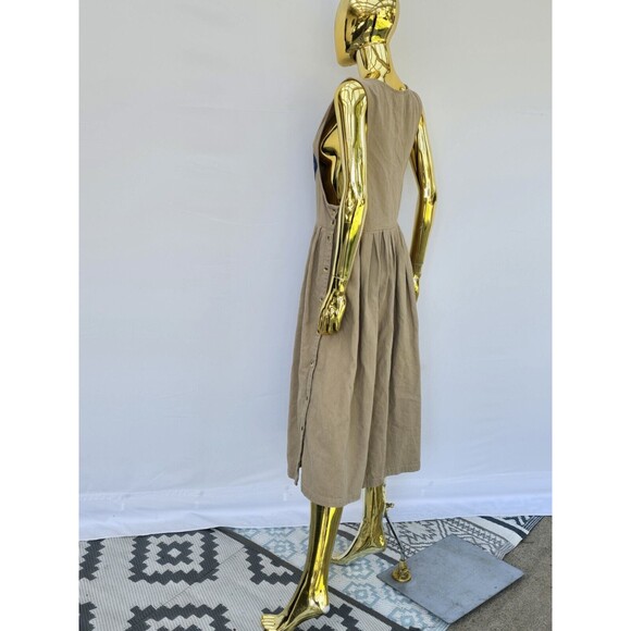 LL Bean Vtg. Midi Jumper Dress Side Buttons With Pockets - Picture 10 of 13